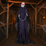6FT Animatronic Grim Reaper with Chain – Sound-Activated Halloween Yard Prop