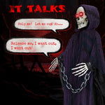 6FT Animatronic Grim Reaper with Chain – Sound-Activated Halloween Yard Prop
