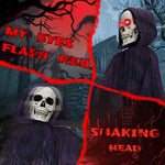 6FT Animatronic Grim Reaper with Chain – Sound-Activated Halloween Yard Prop