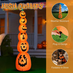 9FT Halloween Inflatable Stacked Pumpkins with LED Lights